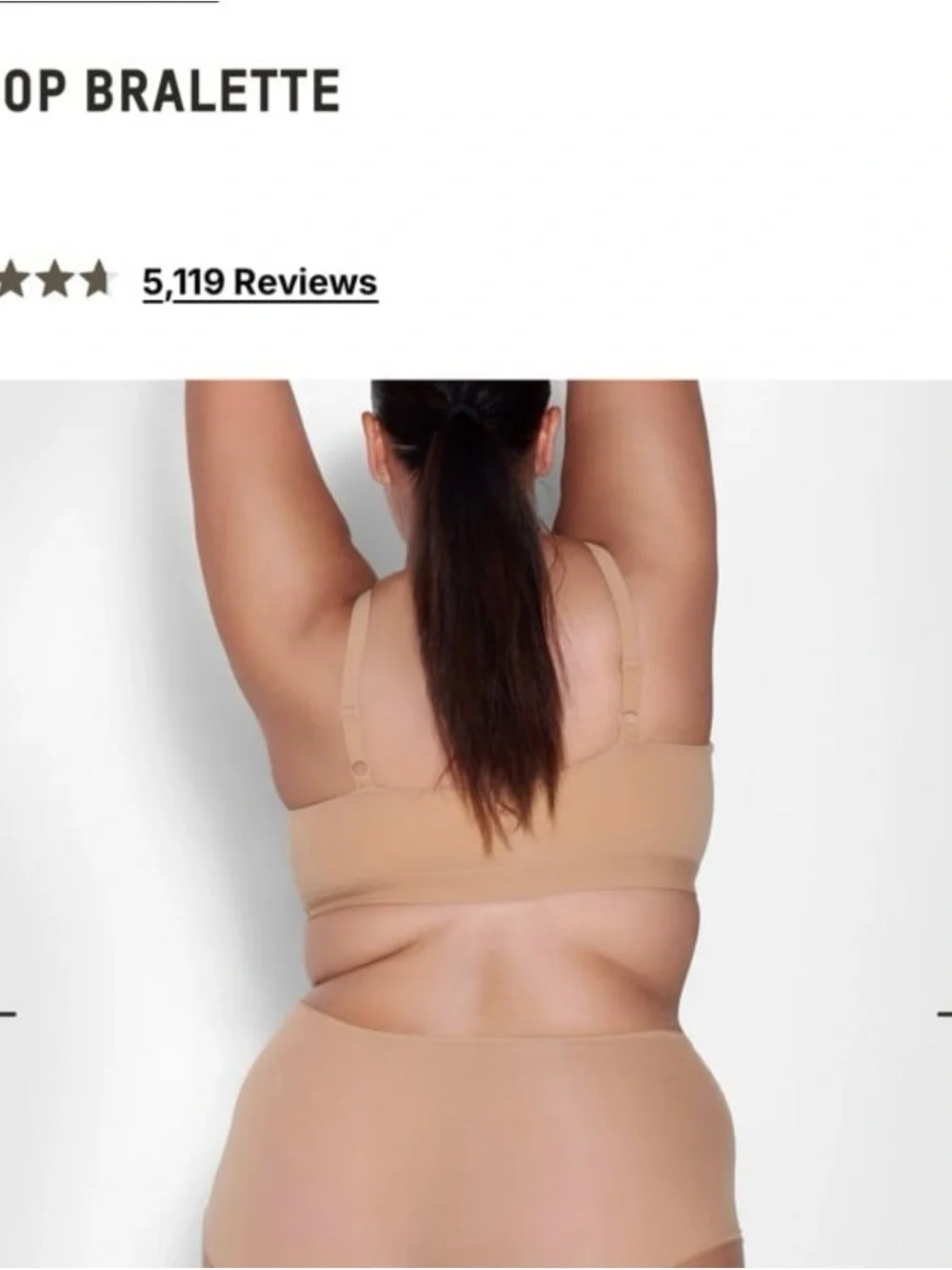 SKIMS Nude Seamless Wireless Bralette 2XL